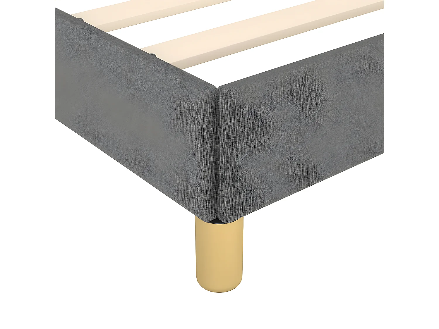 Estrutura de cama 160x200 cm tecido cinzento-escuro