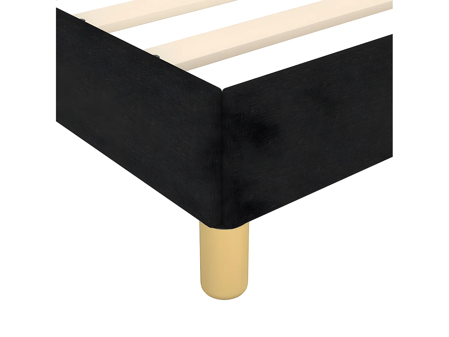 Estrutura de cama c/ cabeceira 140x190 cm tecido preto