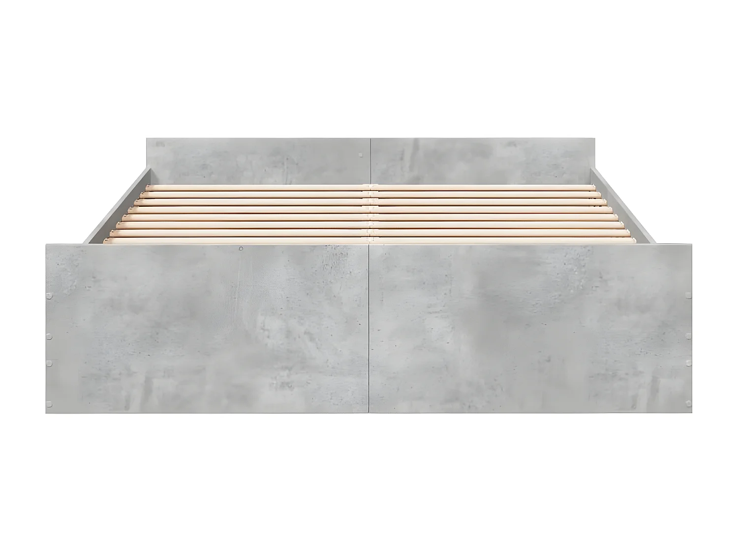 Estrutura de cama c/ gavetas derivados de madeira cinza-cimento