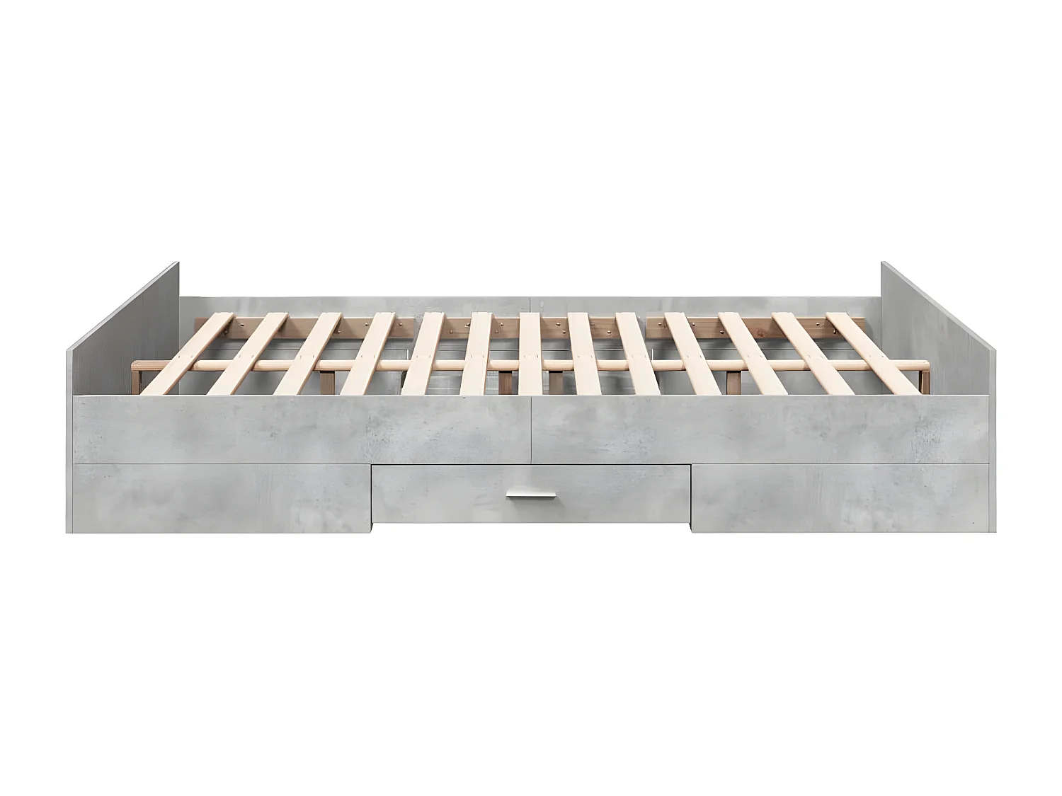 Estrutura de cama c/ gavetas derivados de madeira cinza-cimento