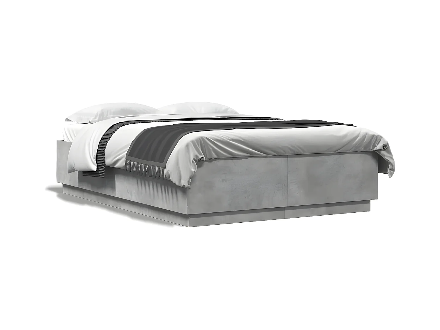 Estrutura de cama 160x200 cm derivados de madeira cinza cimento