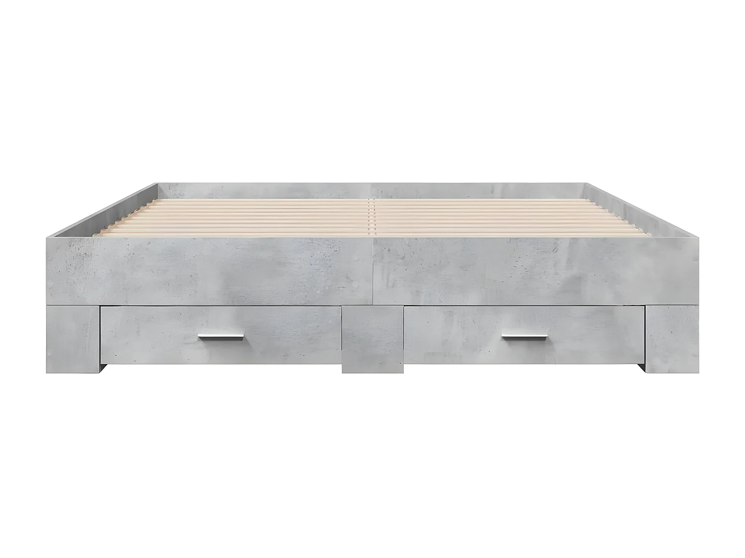 Cama con cajones madera ingeniería gris hormigón 150x200 cm