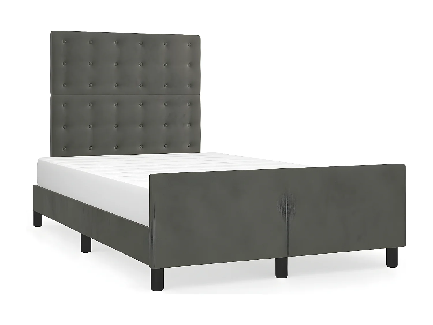 Estructura cama con cabecero terciopelo gris oscuro 120x190 cm