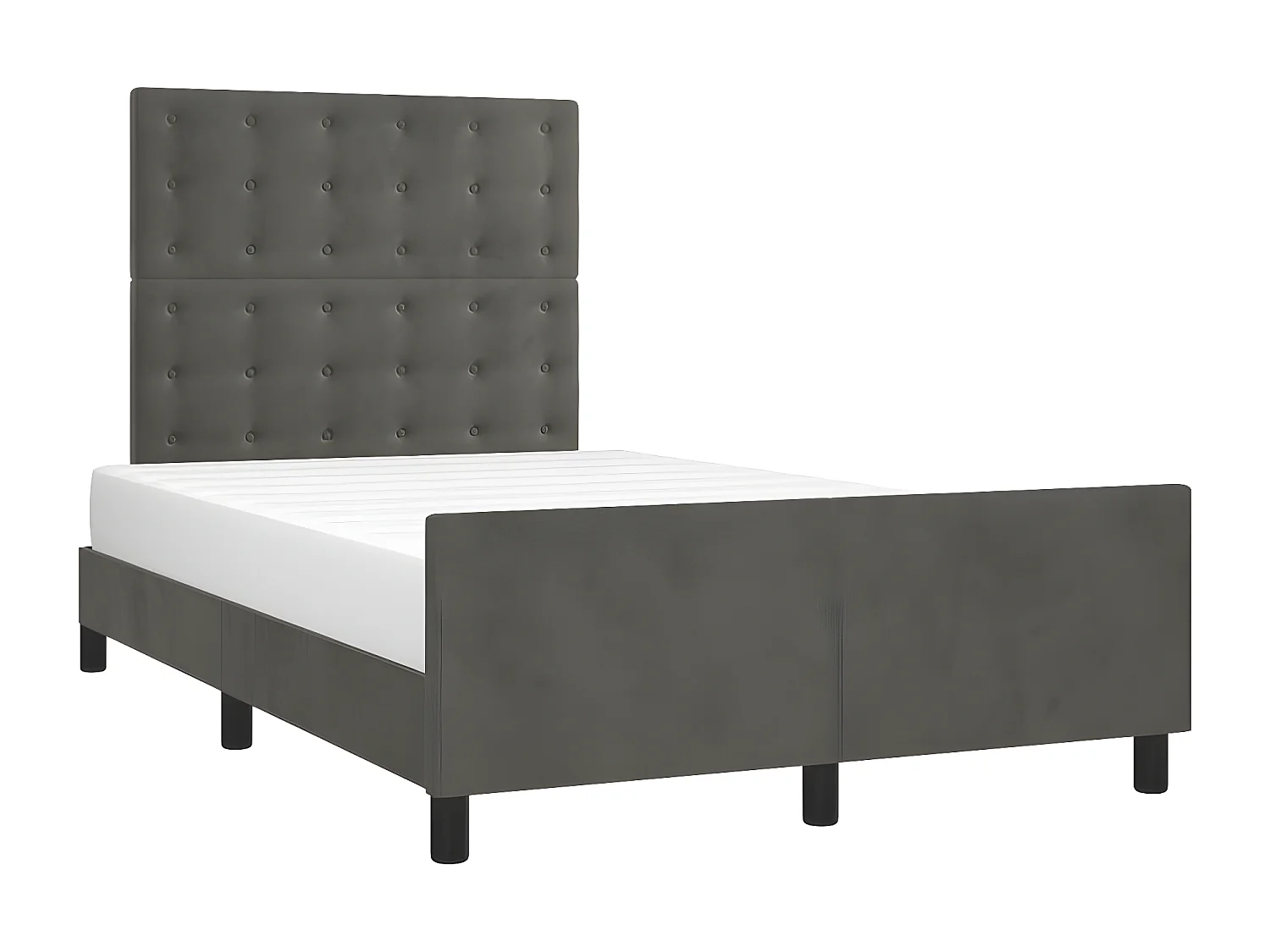 Estructura cama con cabecero terciopelo gris oscuro 120x190 cm