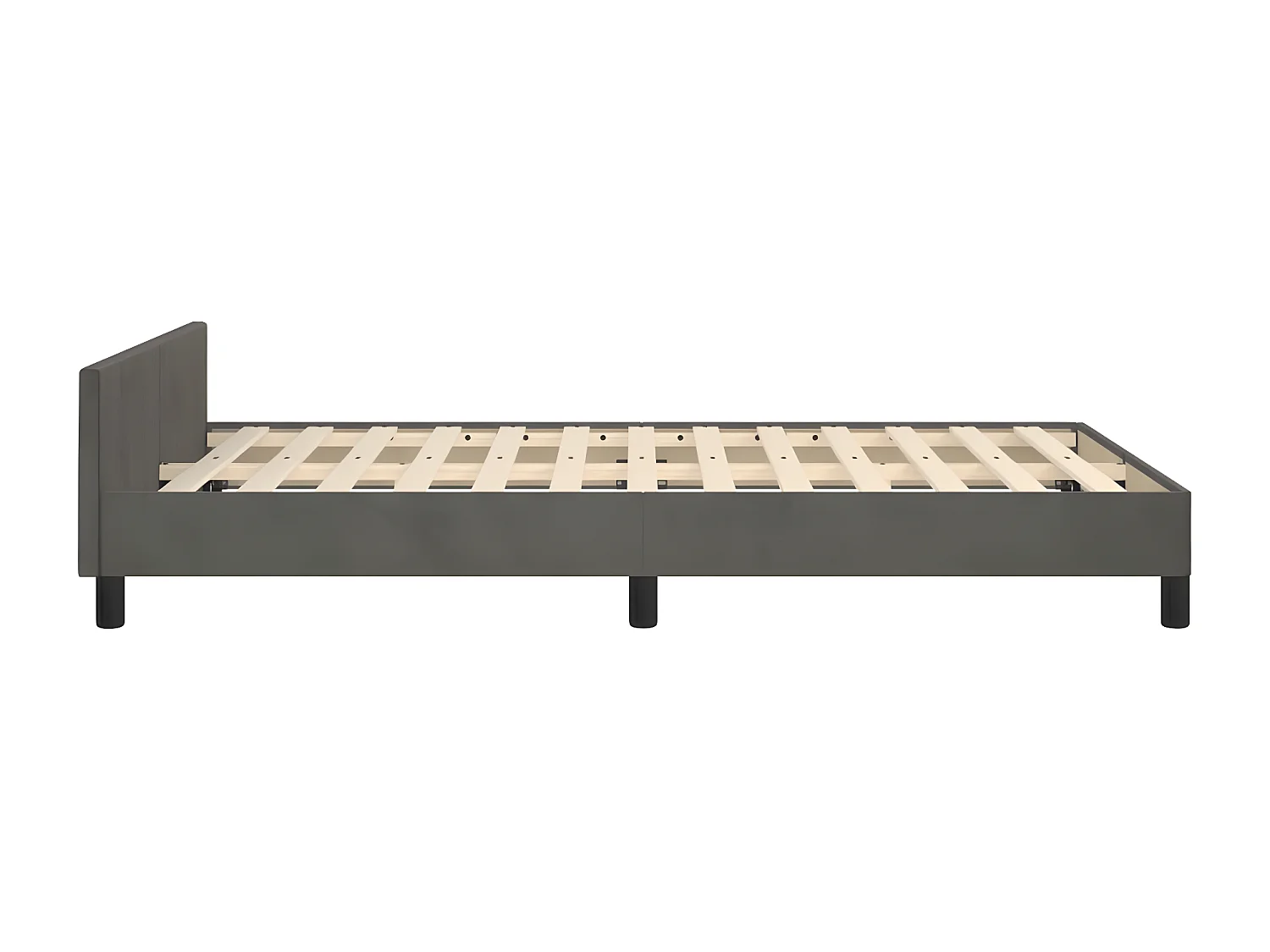 Estructura cama con cabecero terciopelo gris oscuro 120x190 cm
