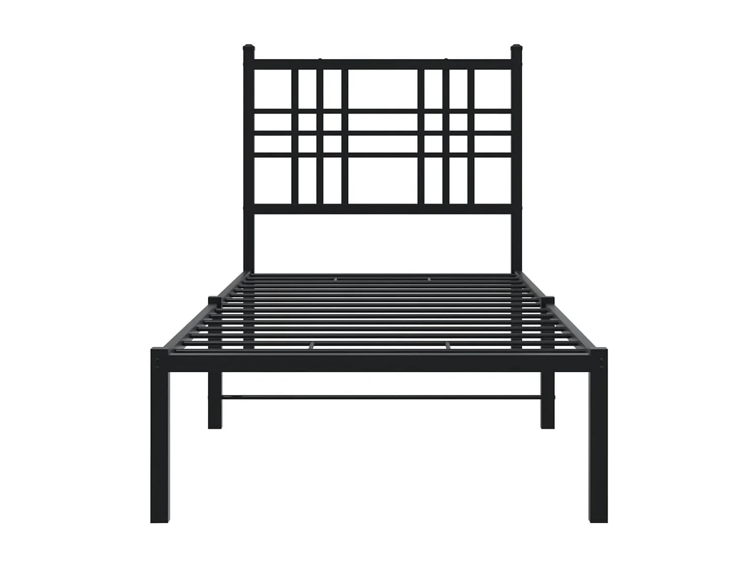 Estrutura de cama com cabeceira 75x190 cm metal preto