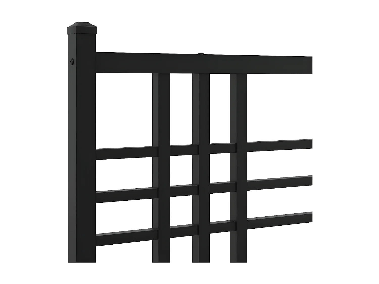 Estrutura de cama com cabeceira 75x190 cm metal preto
