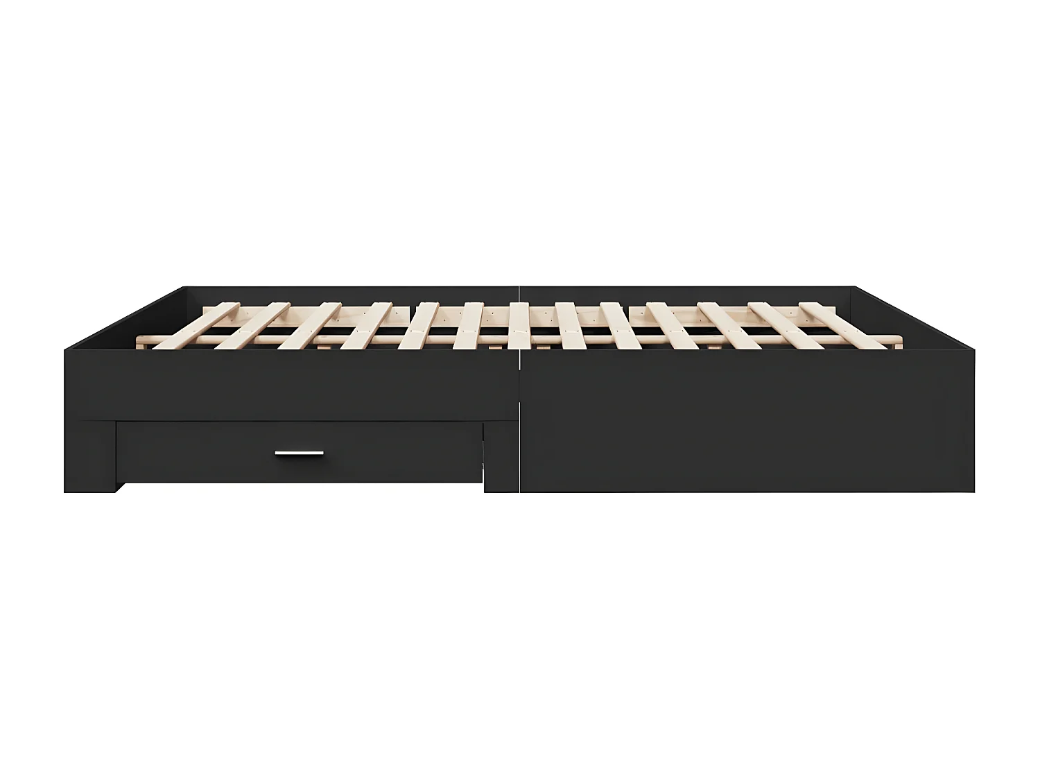 Cadre de lit avec tiroirs noir 180x200 cm bois d'ingénierie