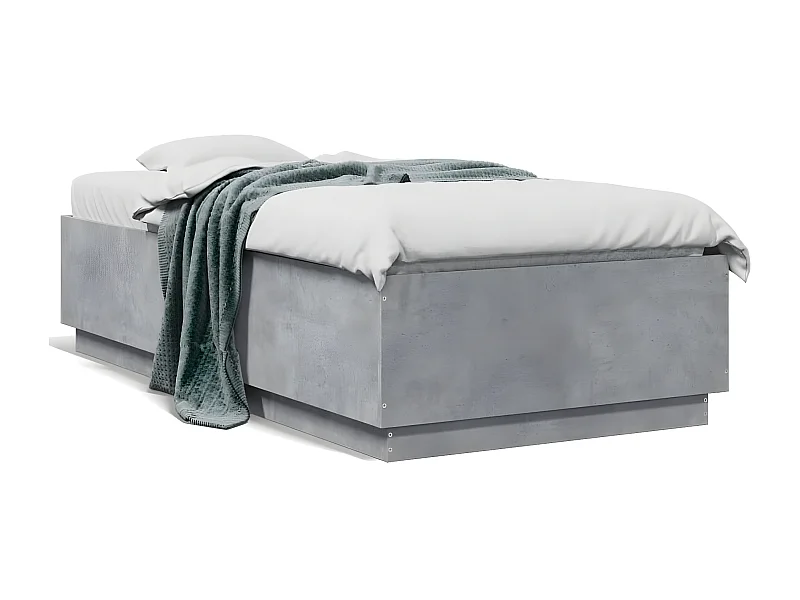 Estructura de cama madera de ingeniería gris hormigón 75x190 cm