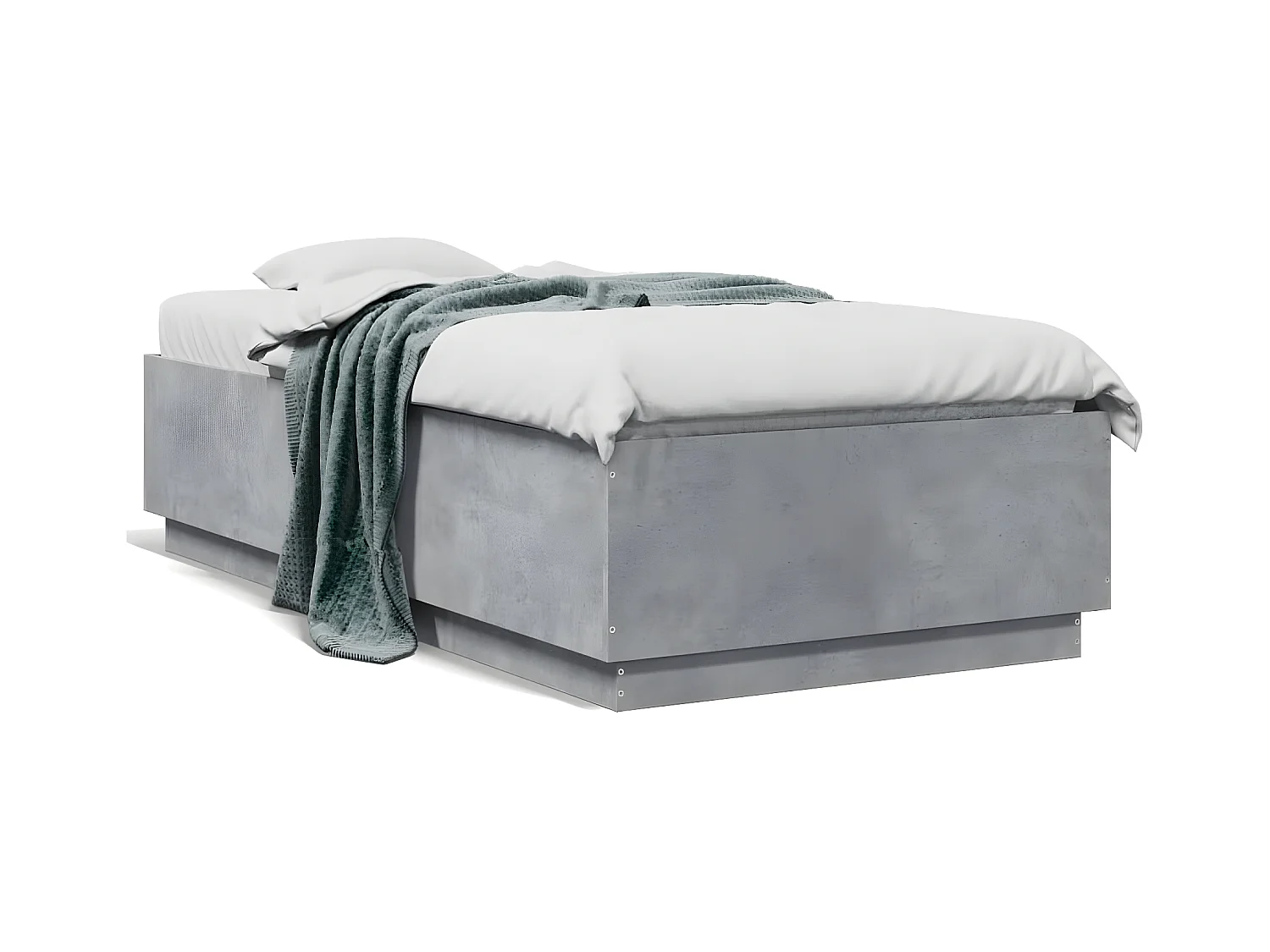 Estrutura de cama 75x190 cm derivados de madeira cinza cimento