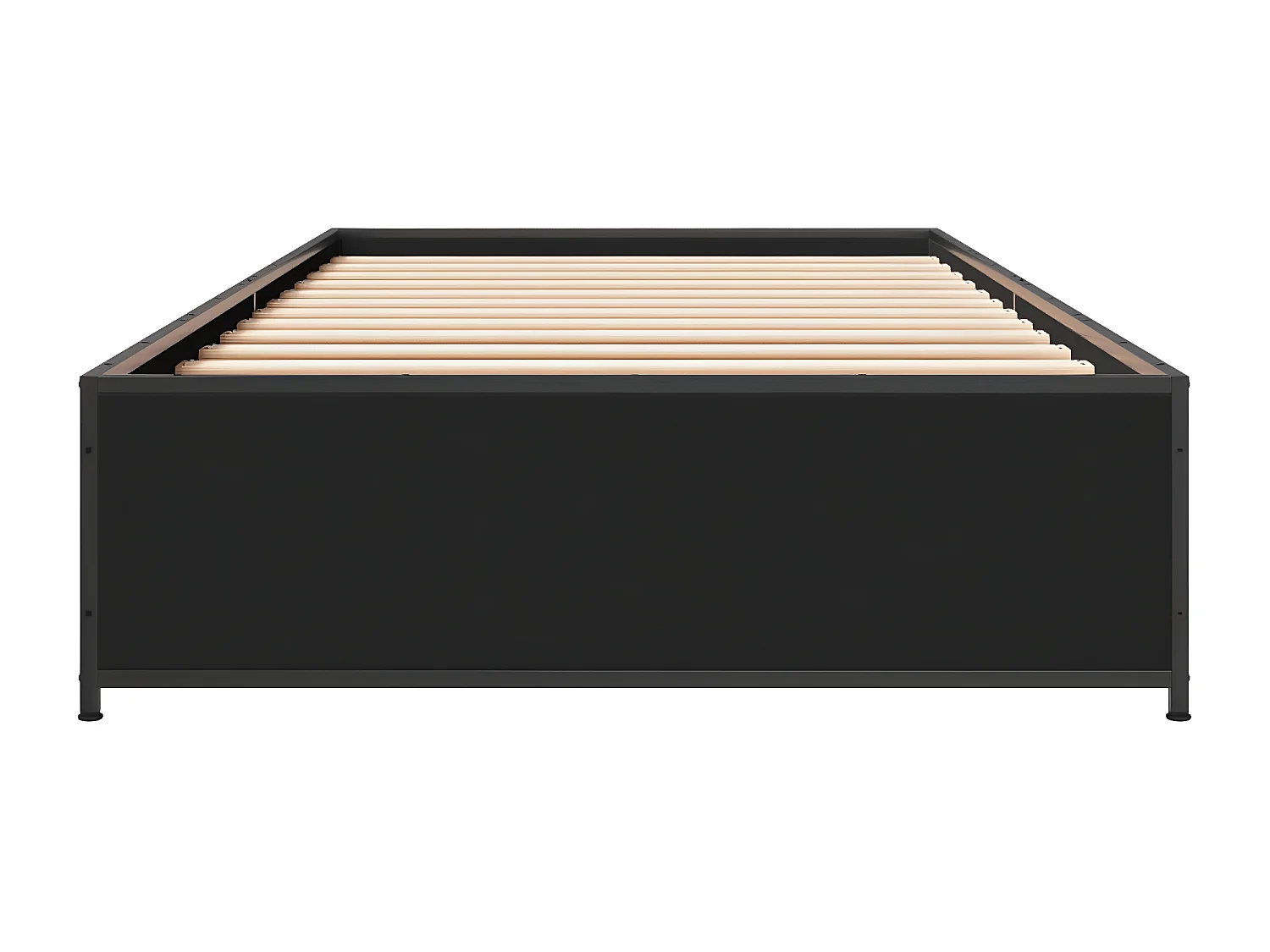 Estrutura de cama 75x190 cm derivados de madeira e metal preto