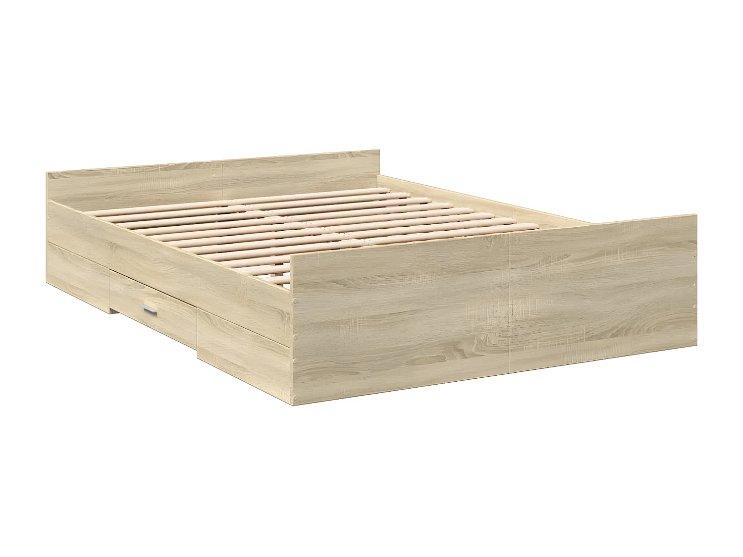 Cama con cajones madera ingeniería roble Sonoma 120x200 cm