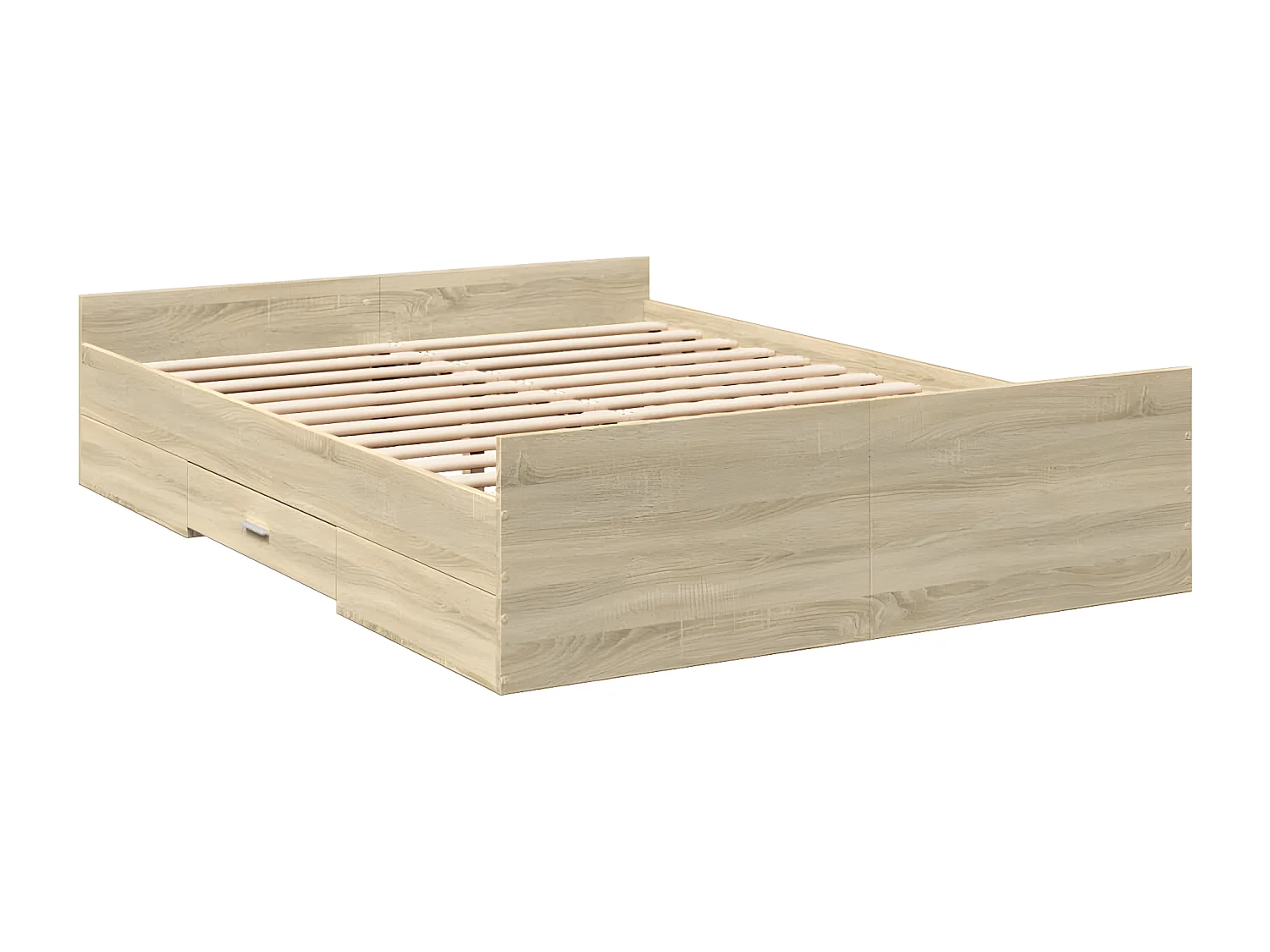 Cama con cajones madera ingeniería roble Sonoma 120x200 cm