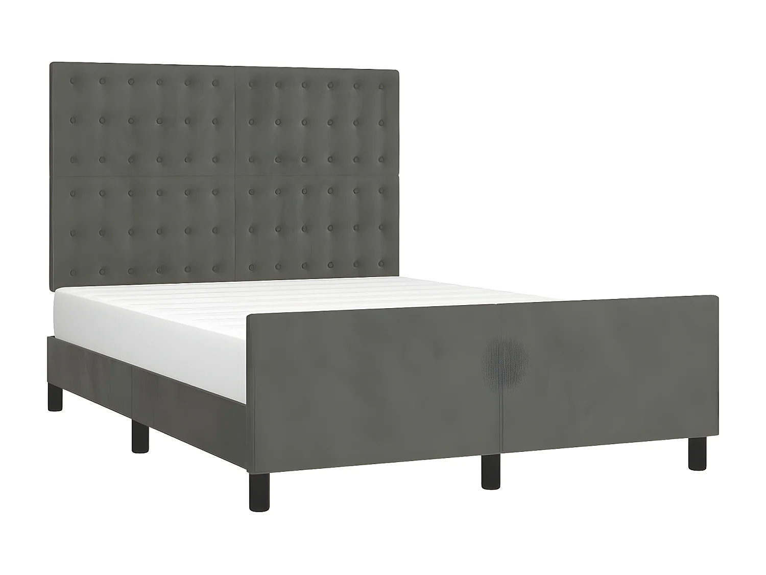 Estructura cama con cabecero terciopelo gris oscuro 140x190 cm