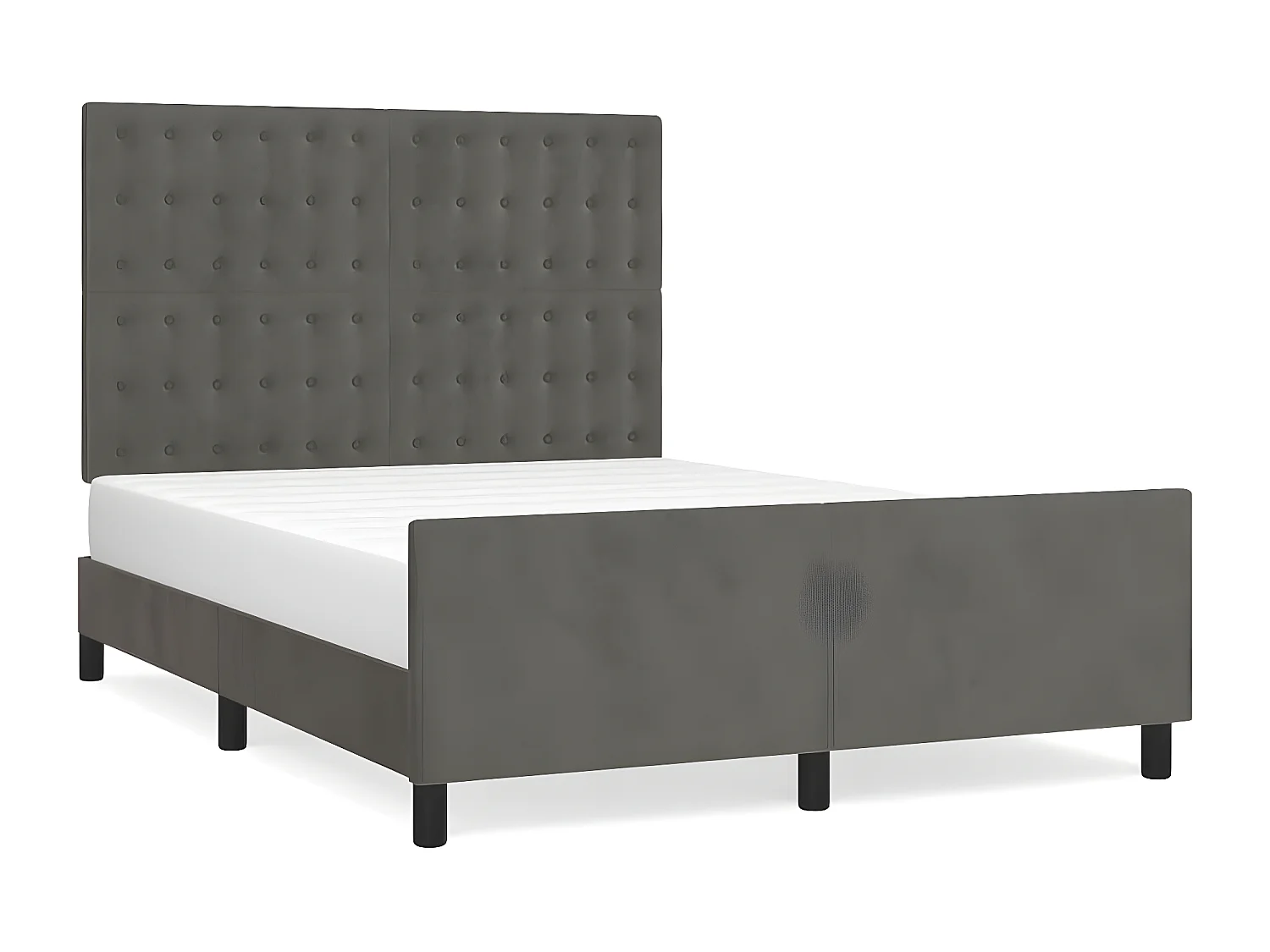 Estructura cama con cabecero terciopelo gris oscuro 140x190 cm