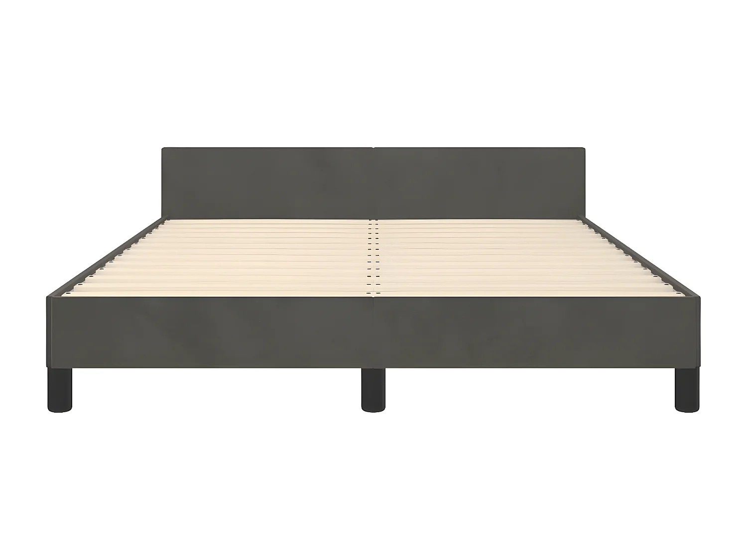 Estructura cama con cabecero terciopelo gris oscuro 140x190 cm