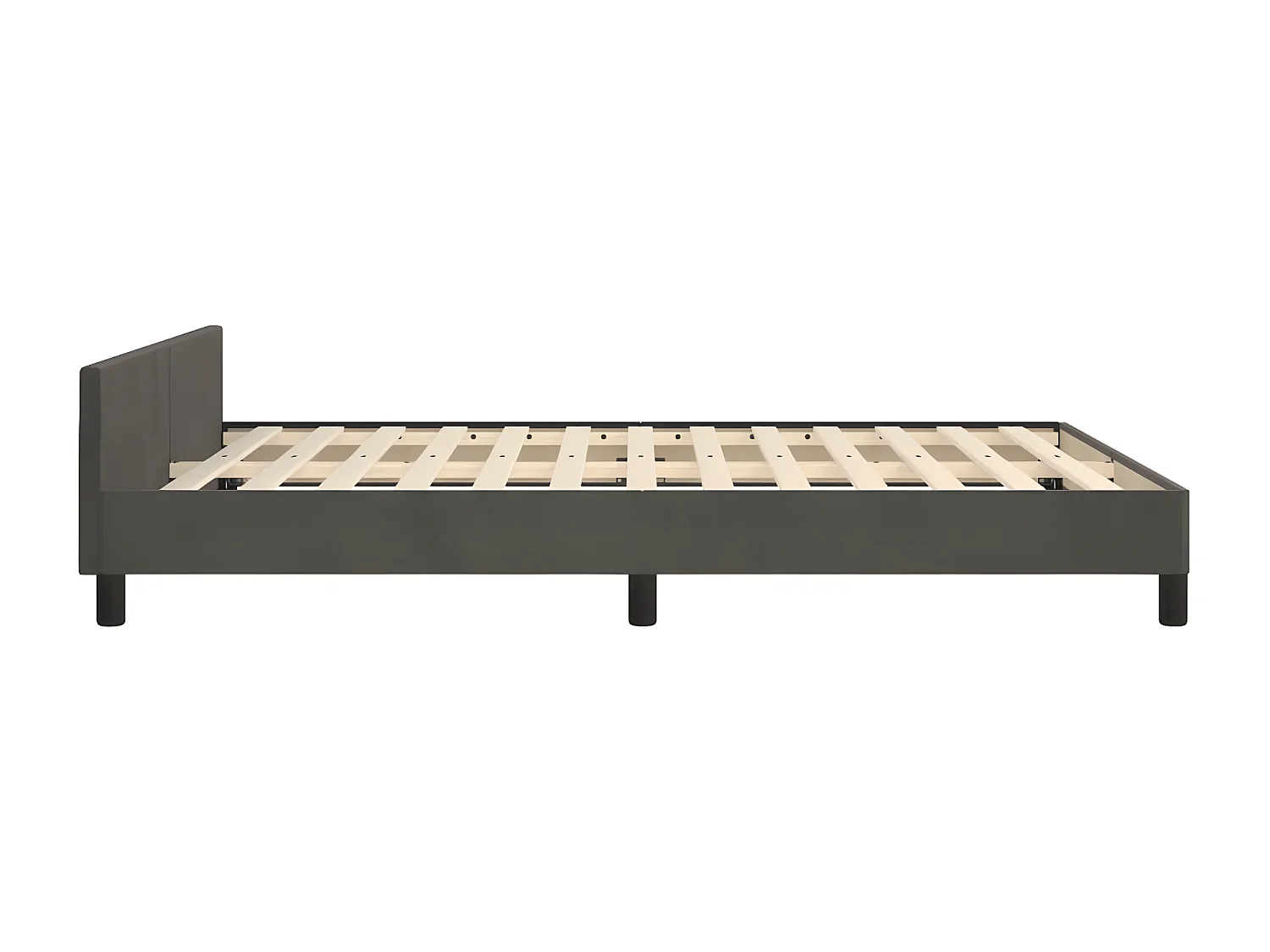Estructura cama con cabecero terciopelo gris oscuro 140x190 cm