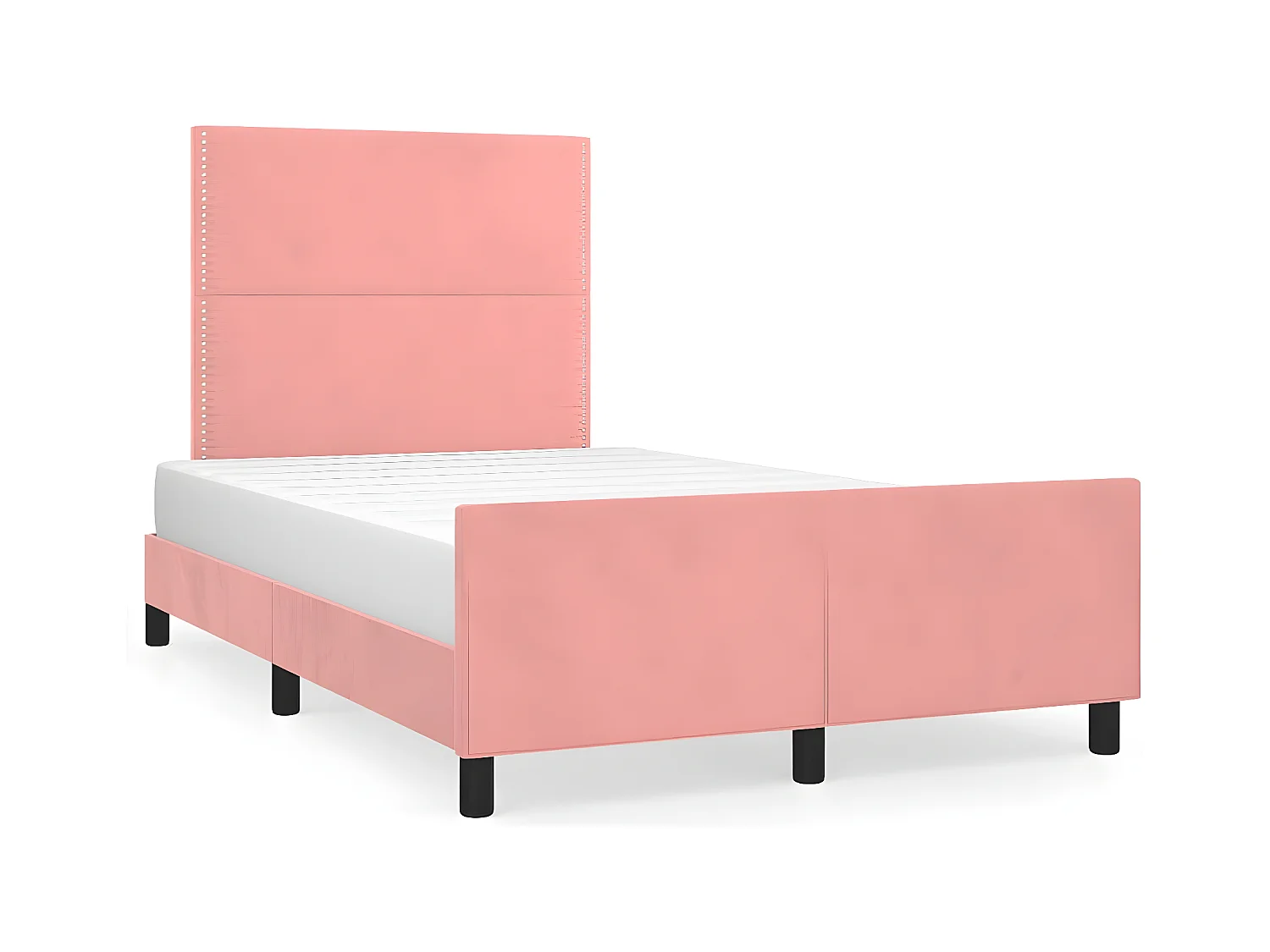 Cadre de lit avec tête de lit rose 120x190 cm velours