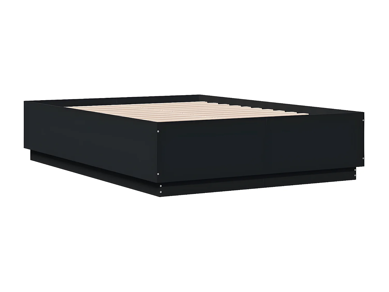 Estrutura cama c/ luzes LED 135x190 cm derivados madeira preto