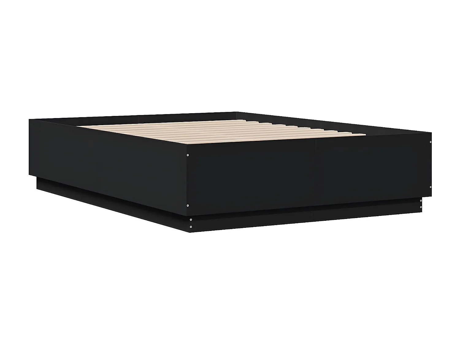 Estrutura cama c/ luzes LED 135x190 cm derivados madeira preto