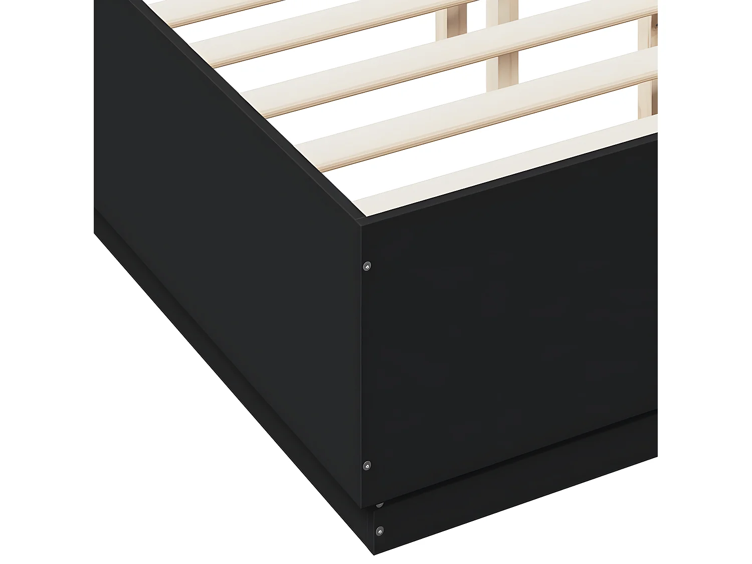 Estrutura cama c/ luzes LED 135x190 cm derivados madeira preto