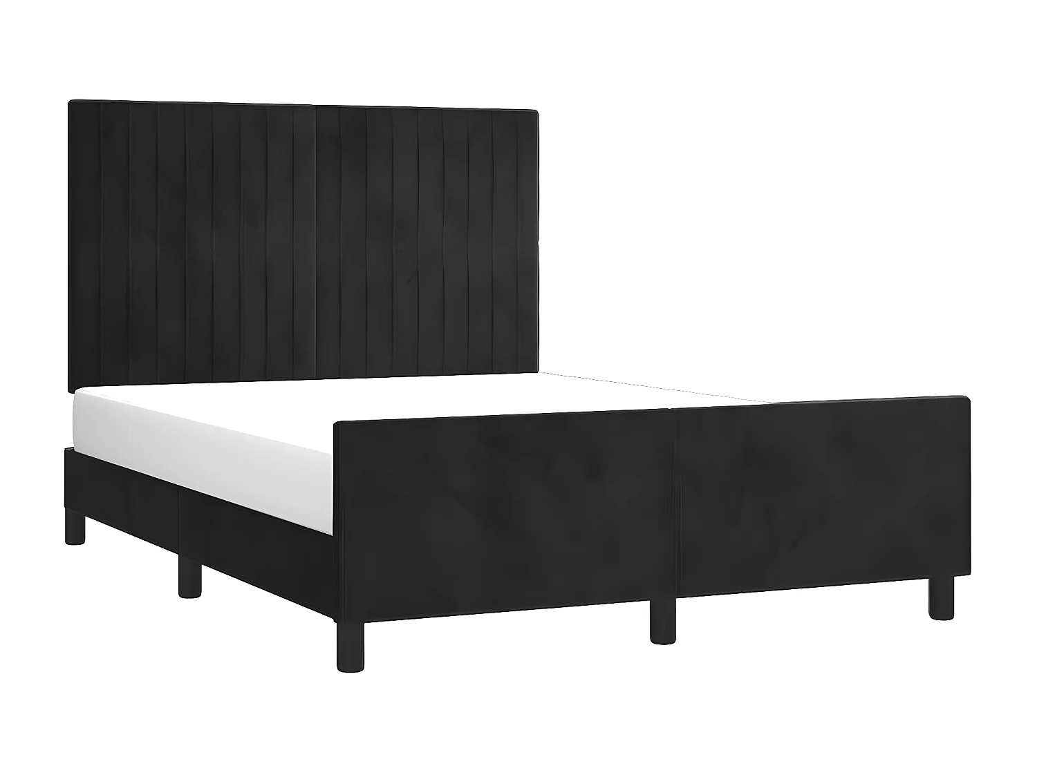 Estructura de cama con cabecero de terciopelo negro 140x190 cm