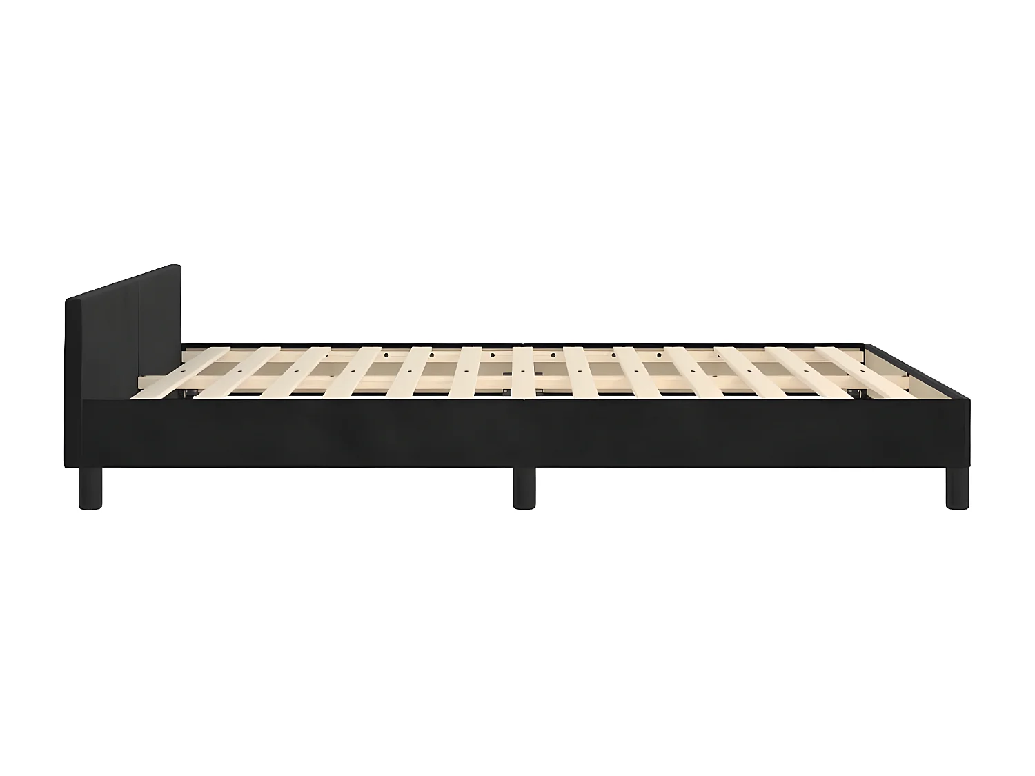 Estructura de cama con cabecero de terciopelo negro 140x190 cm