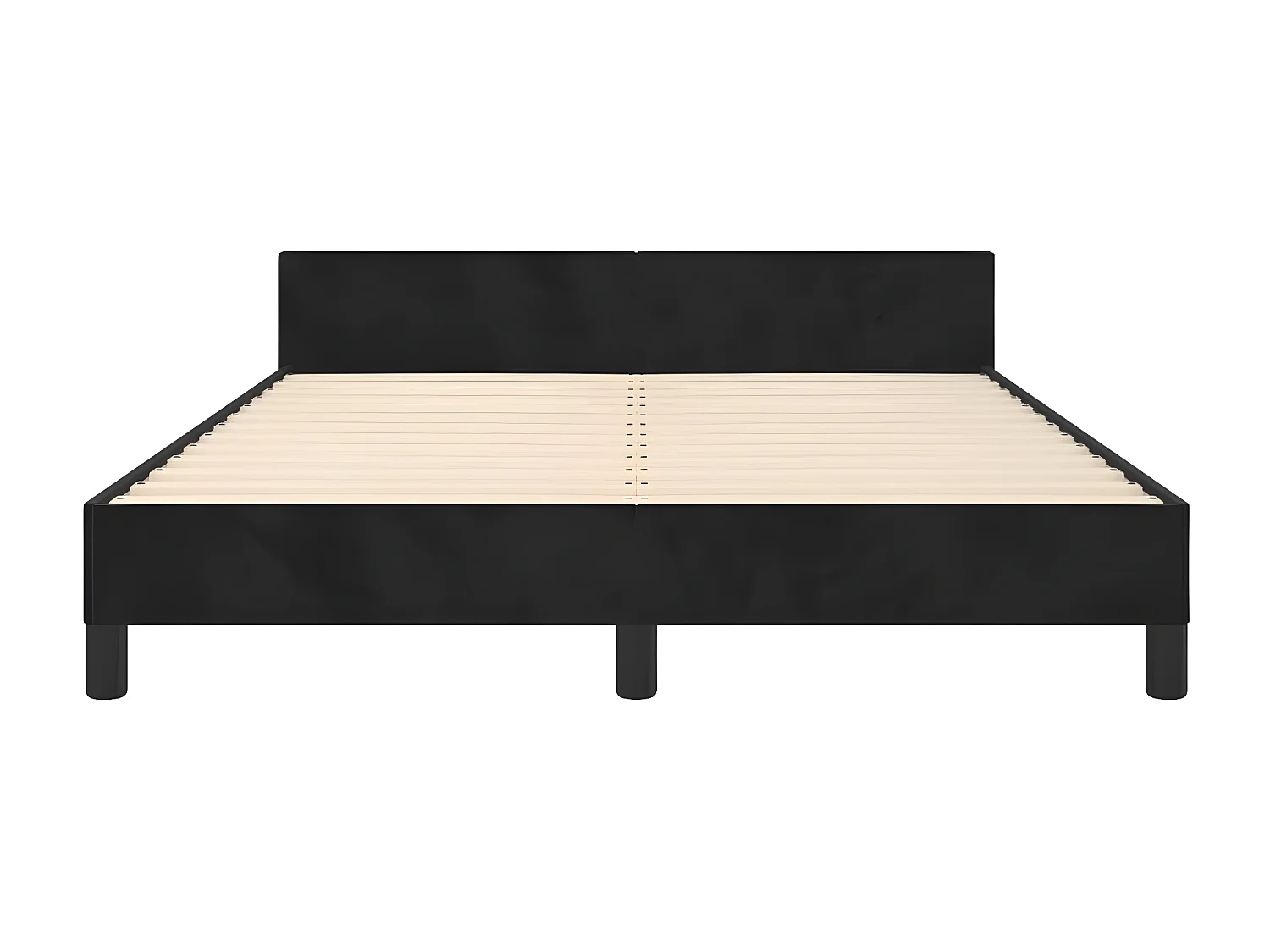Estructura de cama con cabecero de terciopelo negro 140x190 cm