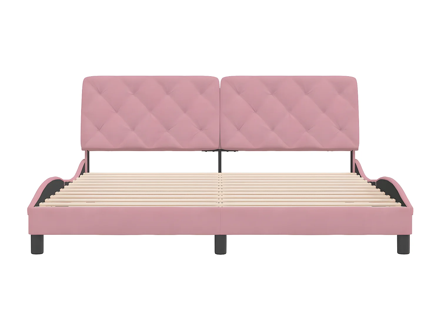Estrutura de cama c/ cabeceira 180x200 cm veludo rosa