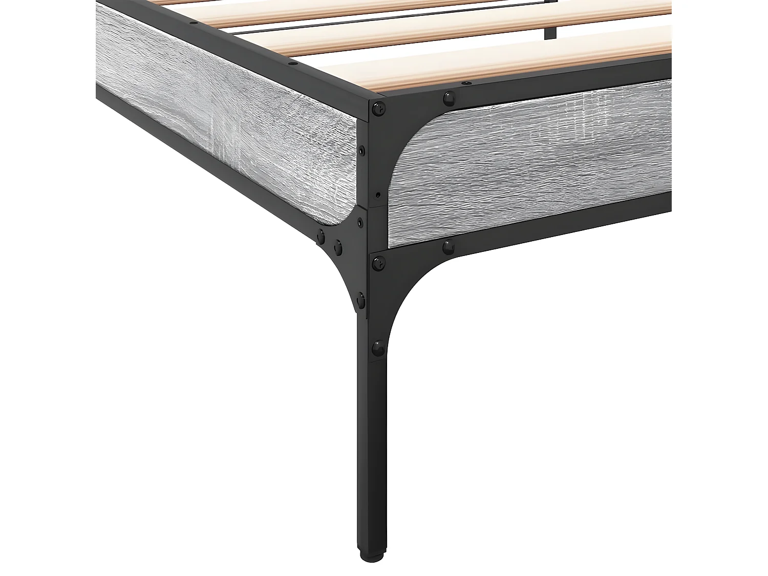 Cadre de lit sonoma gris 100x200 cm bois d'ingénierie et métal