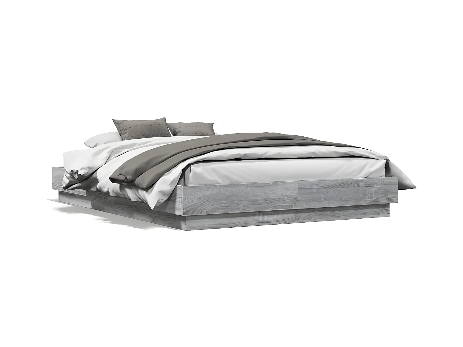 Cadre de lit sonoma gris 135x190 cm bois d'ingénierie