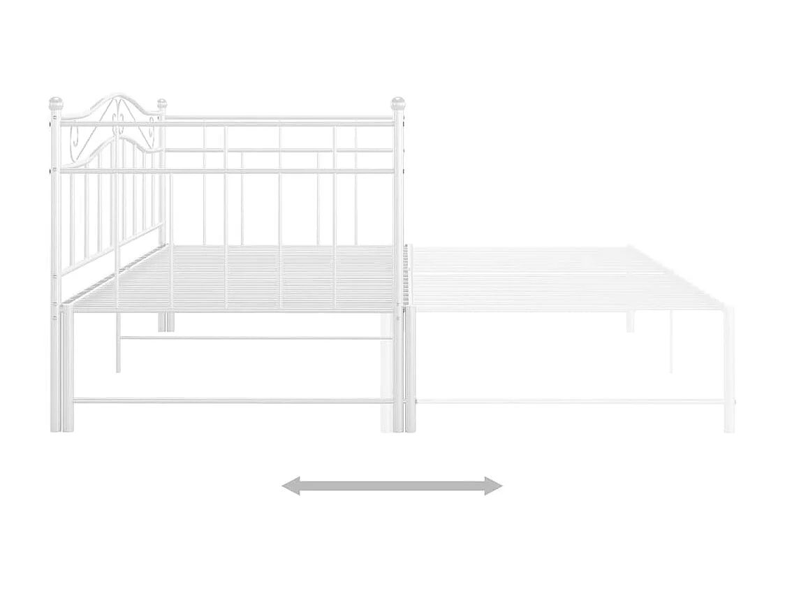 Estructura de sofá cama extraíble de metal blanco 90x200 cm