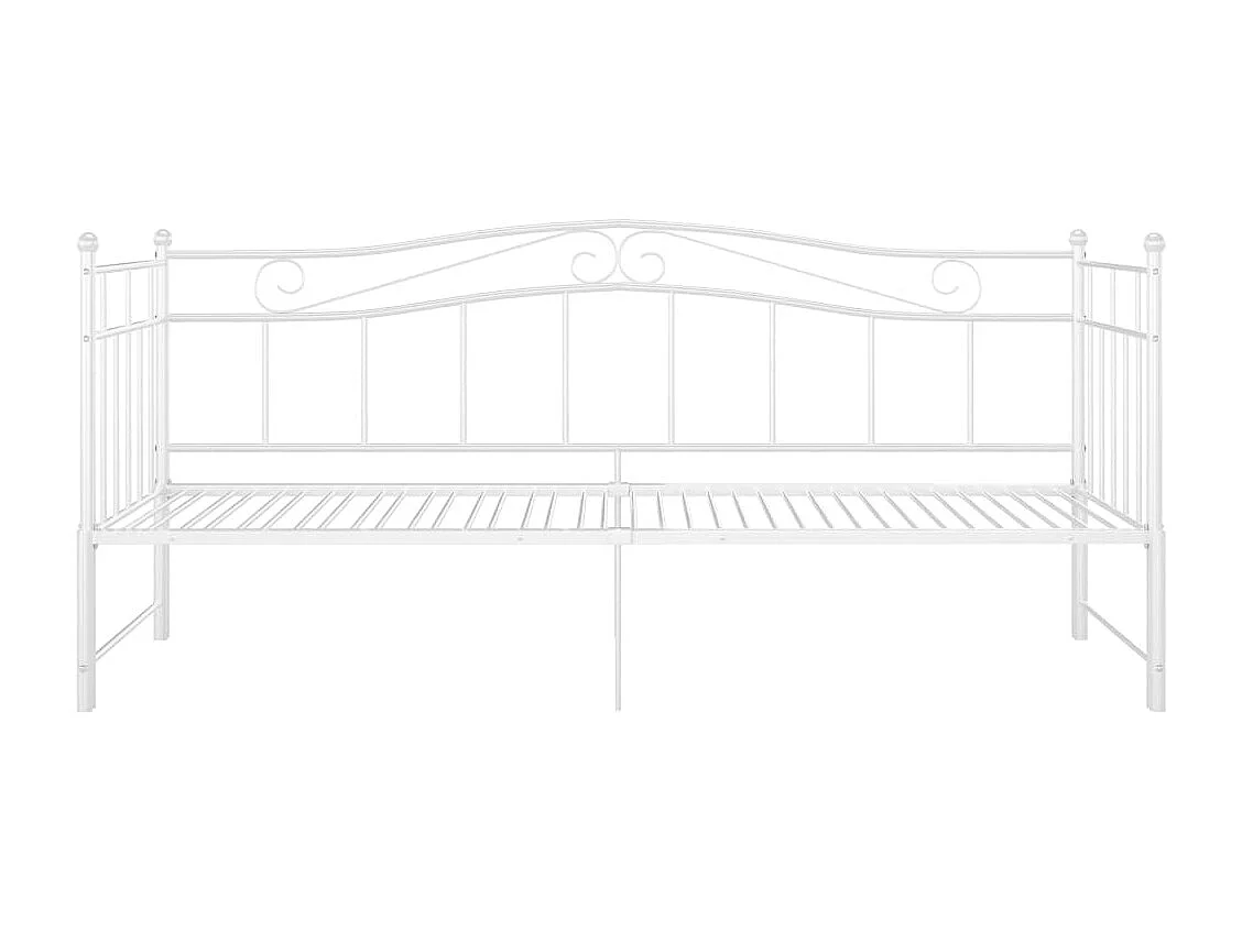 Estructura de sofá cama extraíble de metal blanco 90x200 cm