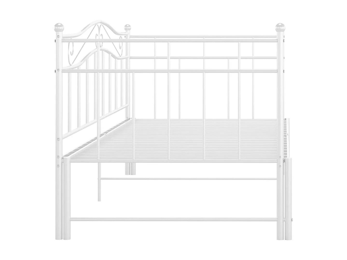 Estructura de sofá cama extraíble de metal blanco 90x200 cm