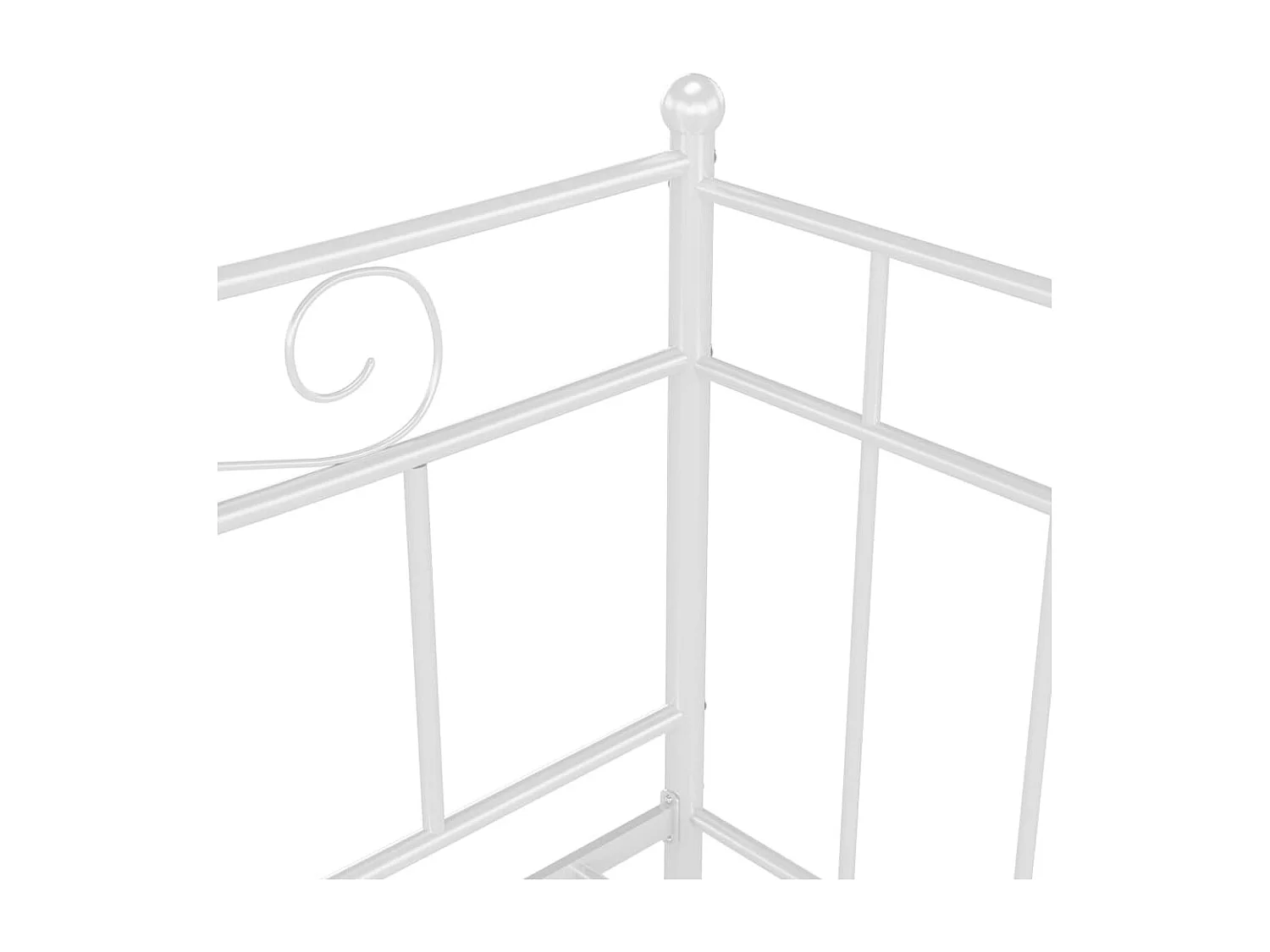 Estructura de sofá cama extraíble de metal blanco 90x200 cm
