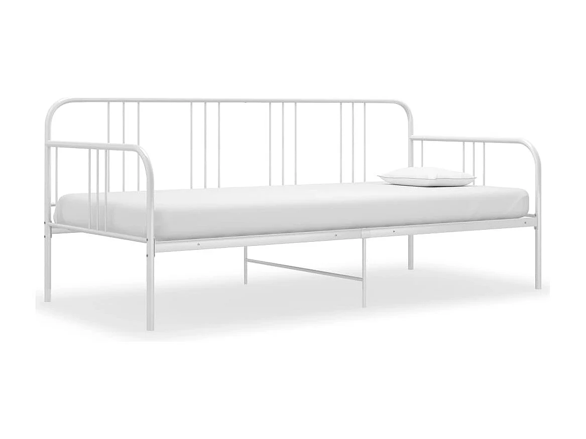 Estructura de sofá cama de metal blanco 90x200 cm