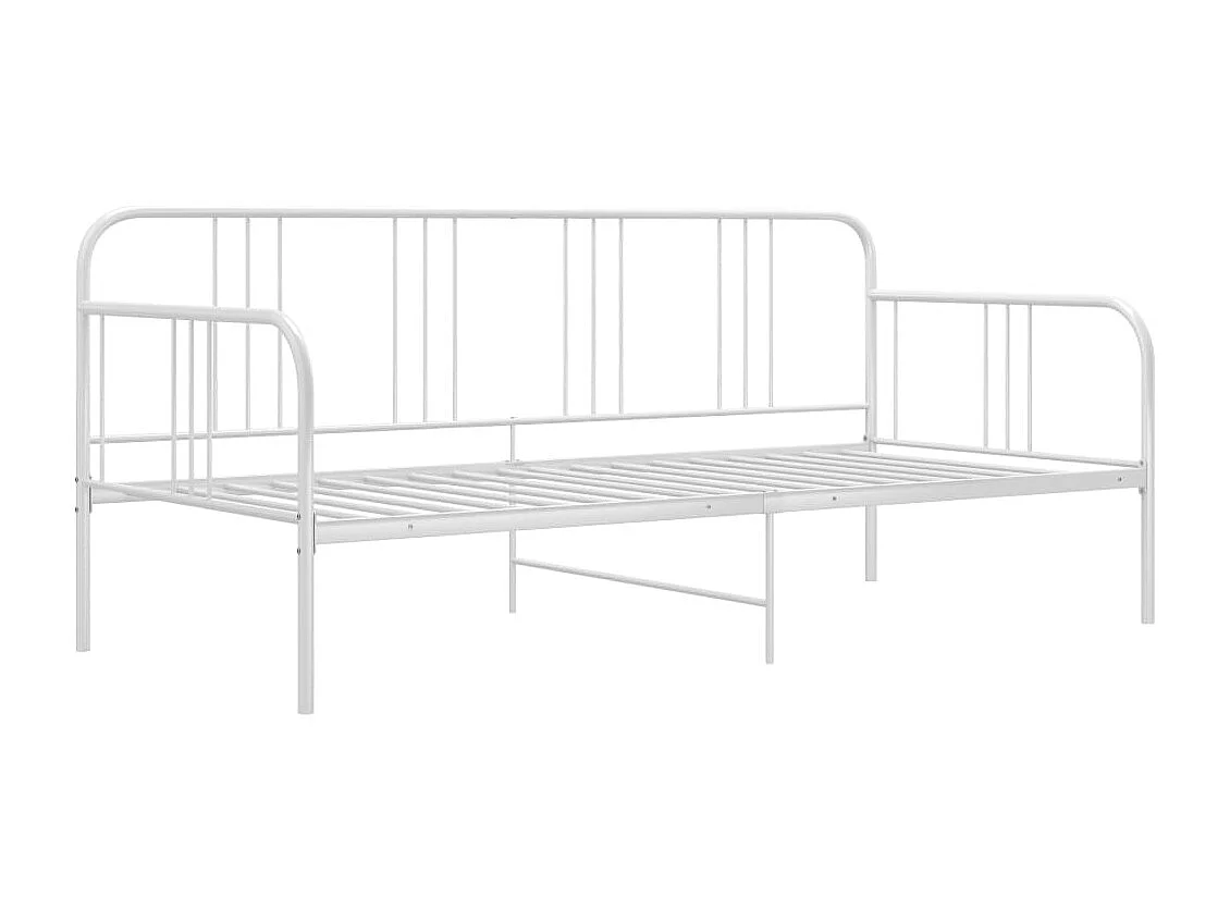 Estructura de sofá cama de metal blanco 90x200 cm