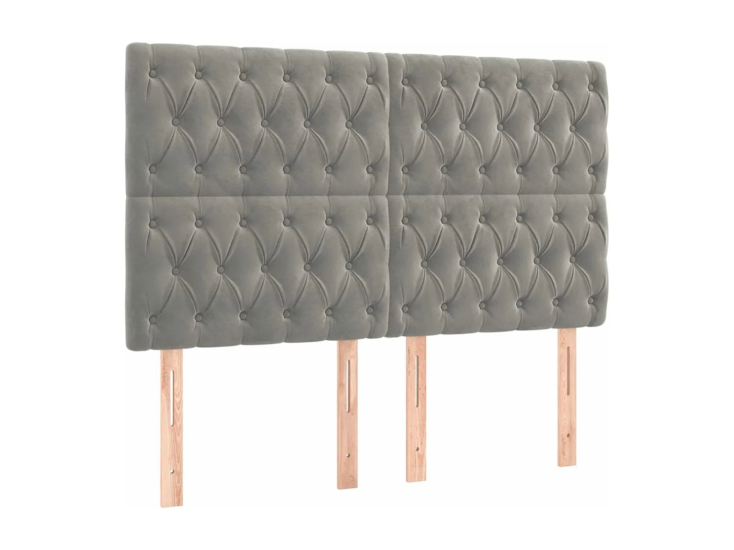 Cadre de lit avec tête de lit Gris clair 140x190 cm Velours