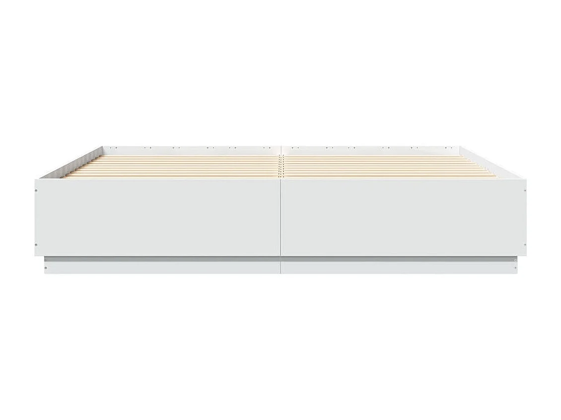 Estructura de cama madera de ingeniería blanca 200x200 cm