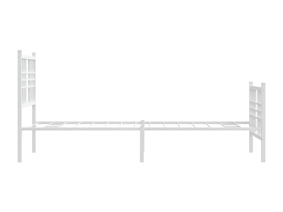 Estructura cama metal con cabecero y pie cama blanca 75x190 cm