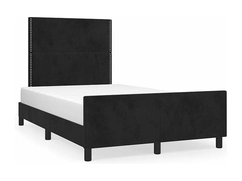 Estructura de cama con cabecero terciopelo negro 120x190 cm