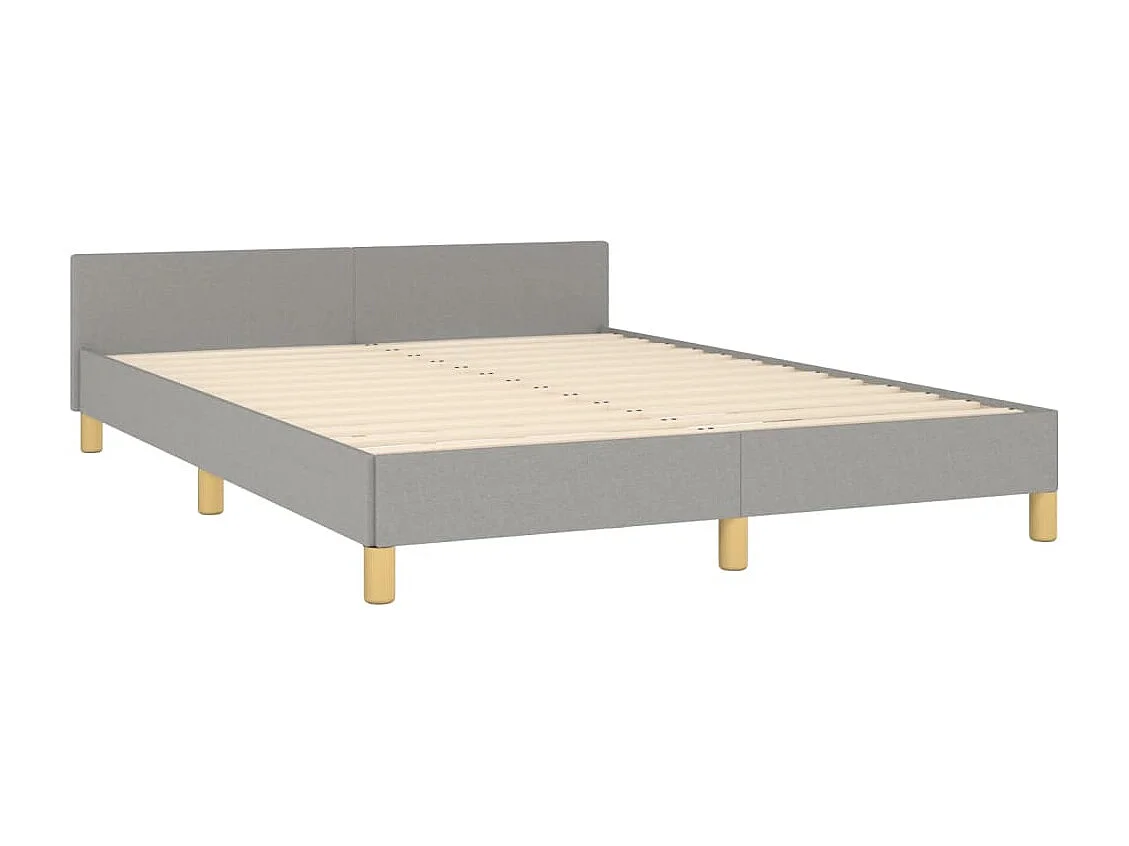 Estrutura de cama com cabeceira 140x200 cm tecido cinza-claro