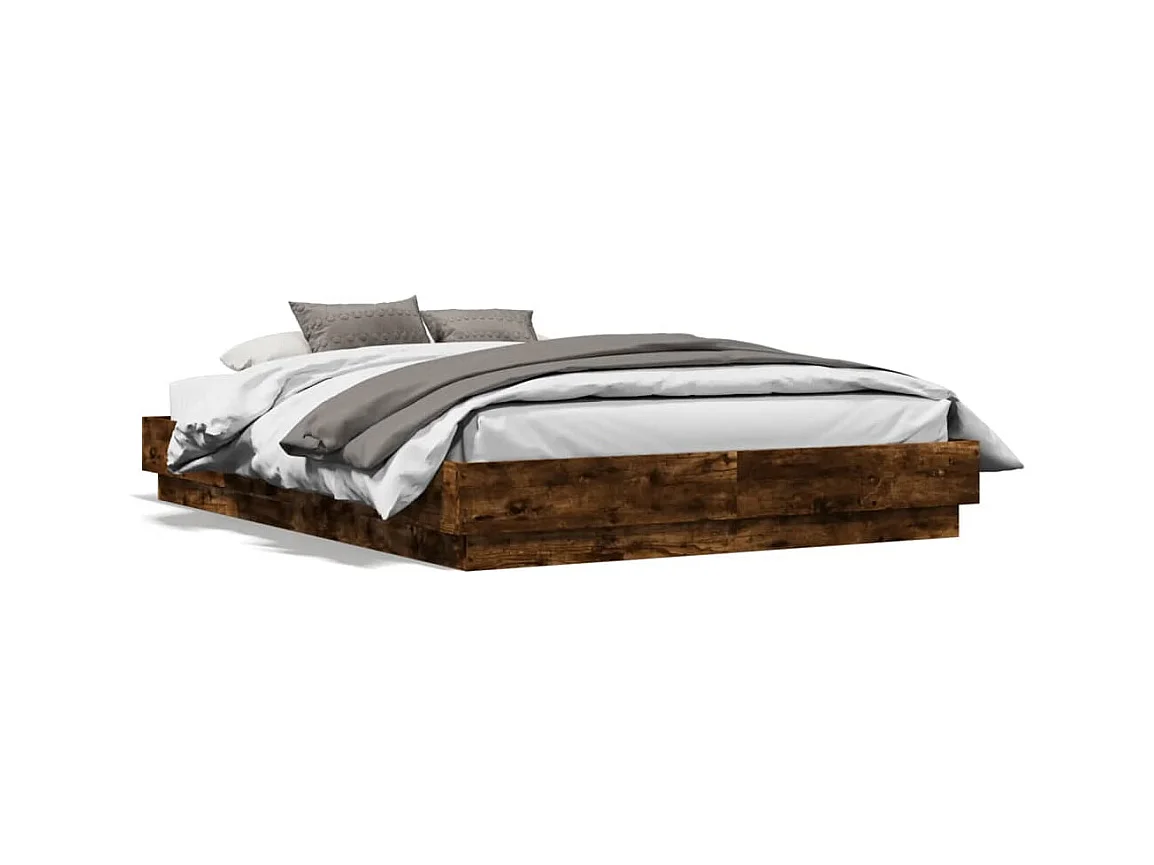 Estrutura cama 120x190 cm derivados de madeira carvalho fumado