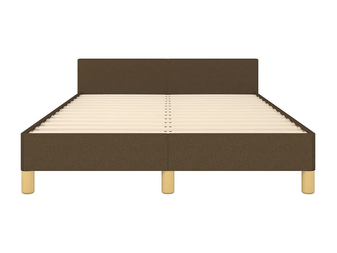 Estructura de cama con cabecero tela marrón oscuro 120x190 cm