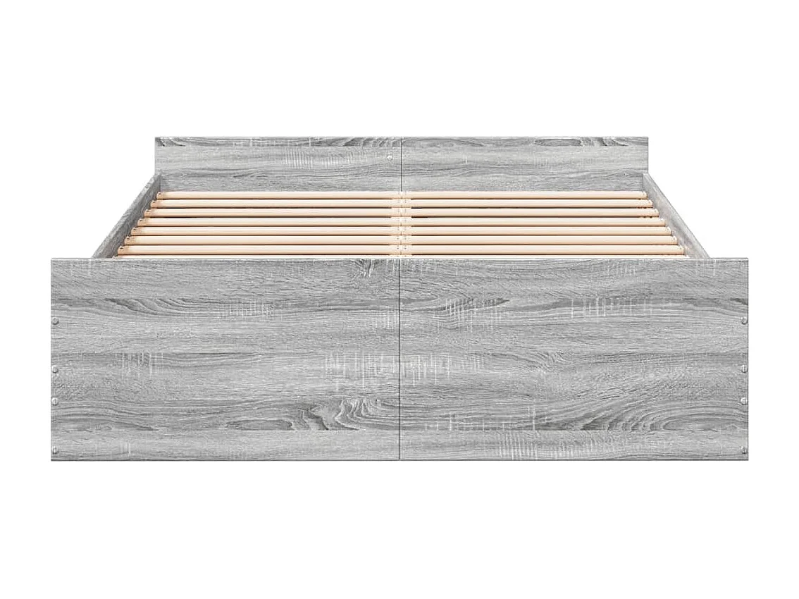 Cama con cajones madera de ingeniería gris Sonoma 135x190 cm