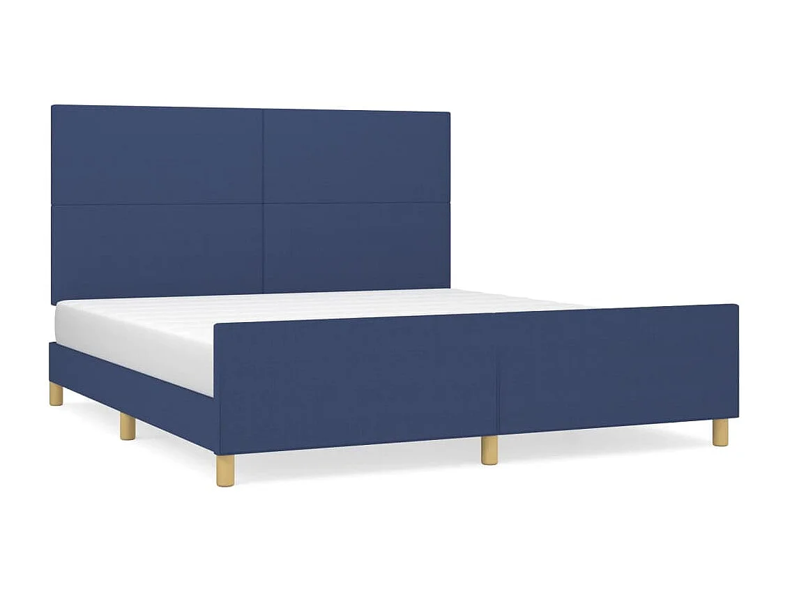 Estructura de cama con cabecero de tela azul 180x200 cm