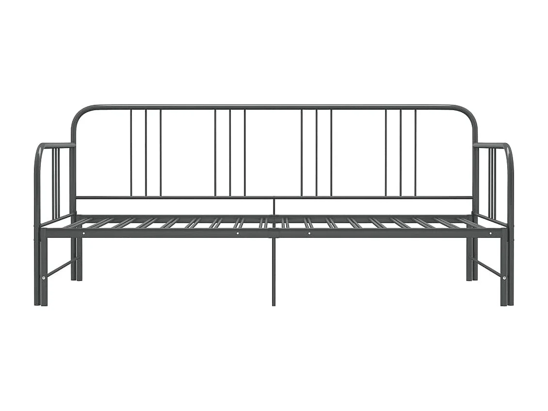 Estructura de sofá cama extraíble de metal gris 90x200 cm