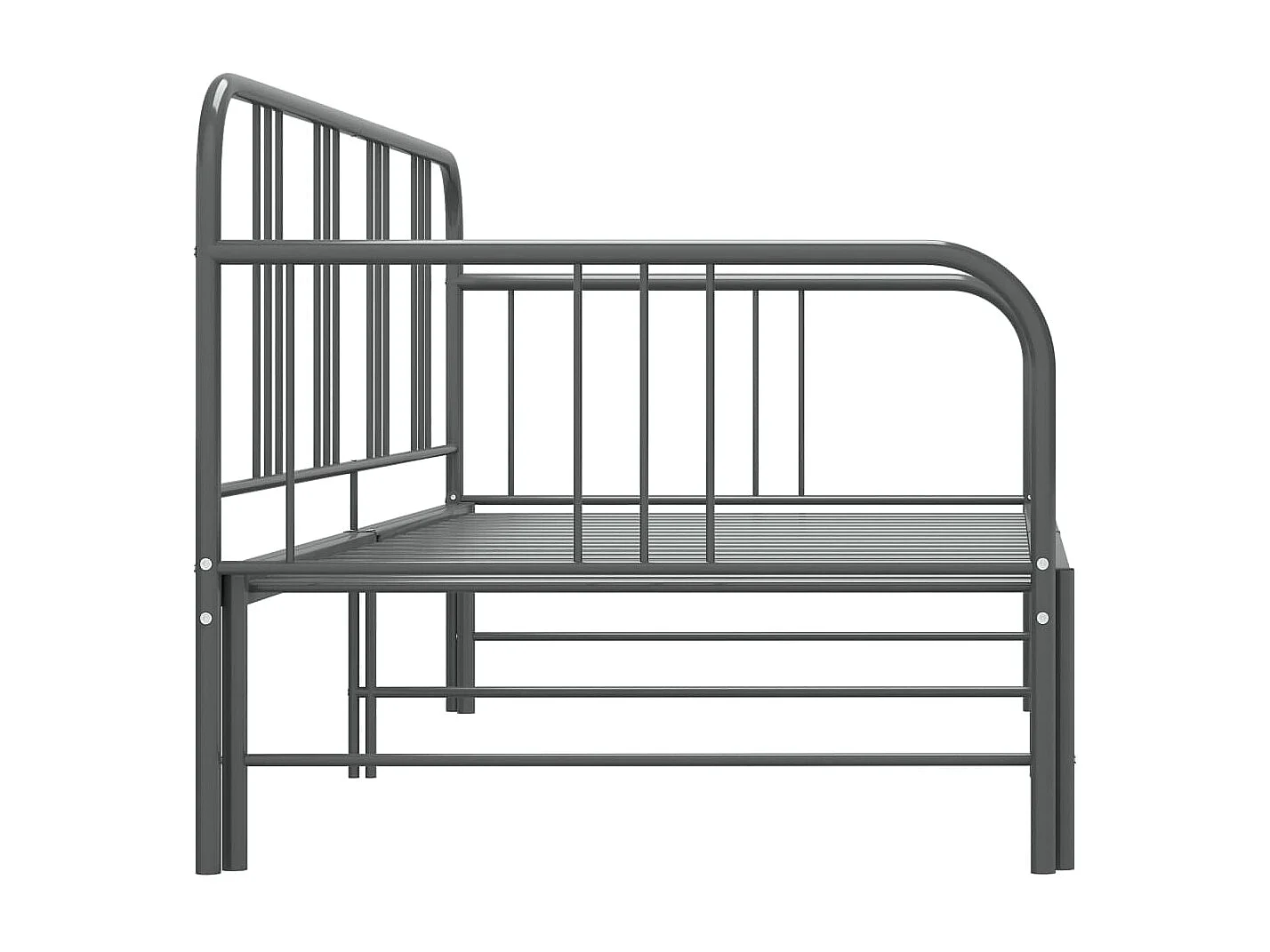 Estructura de sofá cama extraíble de metal gris 90x200 cm
