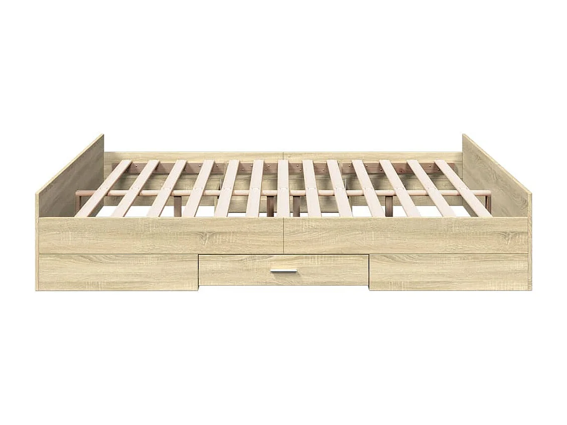 Cama con cajones madera ingeniería roble Sonoma 180x200 cm