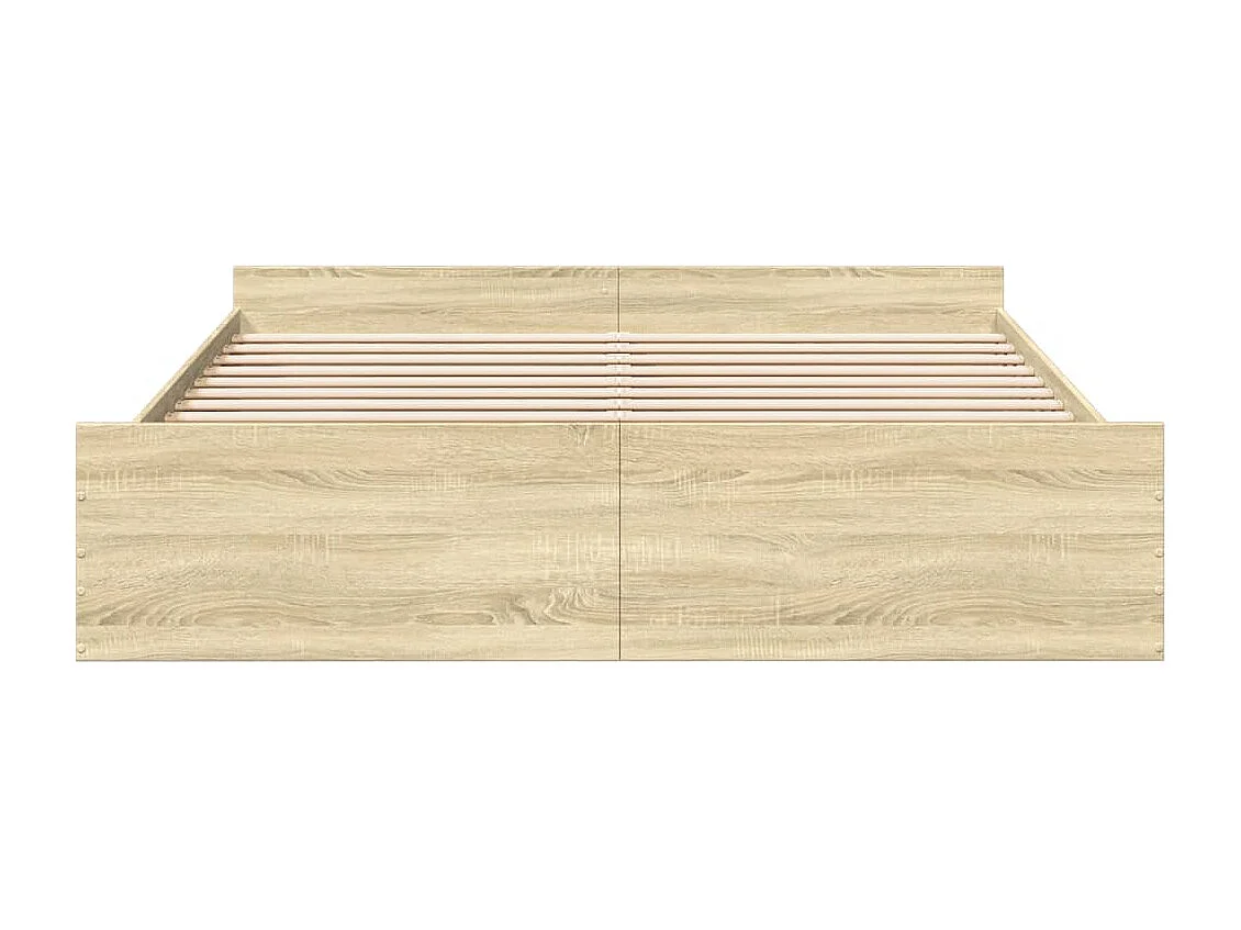 Cadre de lit à tiroirs chêne sonoma 180x200cm bois d'ingénierie